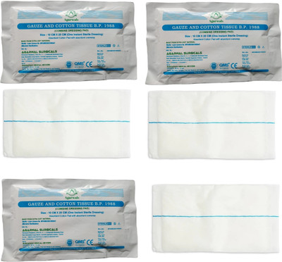 Agarwals Premium Sterile Combine Dressing Surgical Pad 10CM x 20CM (Pack of 3) Interactive dressings Medical Dressing(Pack of 3)