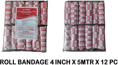 KABRION KAB Absorbent Cotton Medical Gauze Roll Bandage 4 inch (10cm x 5mtr) Sterile Gauge Roll(10 cm 5 yd 12 Rolls)