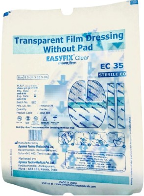 Dyna EasyFix Clear Transparent Film Dressing Without Pad EC 35 8.5 CM*10.5CM Films Medical Dressing(Pack of 1)