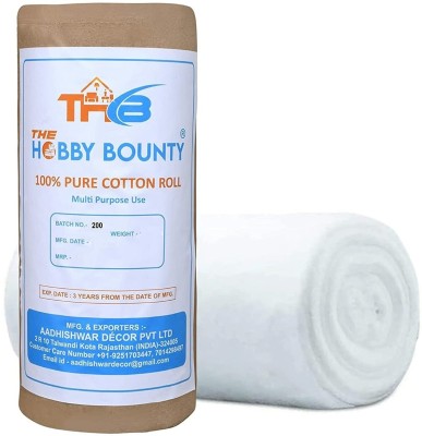 The Hobby Bounty Pure Cotton Roll (500g) For wound, Makeup Remover, Baby Care pack of 2 Gauze Medical Dressing(Pack of 2)