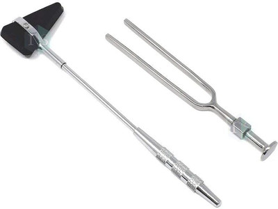 IS IndoSurgicals Reflex Hammer Taylor Model and Tuning Fork (256 Hz) Medical Equipment Combo