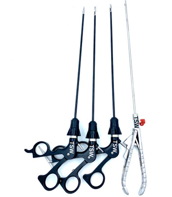 tsw Laparoscopic Grasping Forceps, Scissor & Needle Holder 5mm Surgery Instruments Medical Equipment Combo