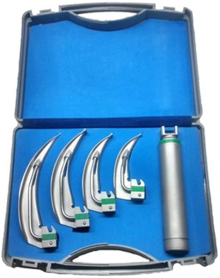 hospiclub Laryngoscope Fibre Optic Set of 4 Blades with Carry Case - Medical Equipment Combo