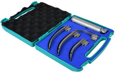 REVITI Laryngoscope Fibre Optic Set of 4 With Executive Case Medical Equipment Combo