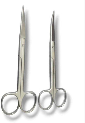mediwave Tonsil metzenbaum 6 inch scissor STRAIGHT/CURVED (2 pcs set German Fine Quality Medical Equipment Combo