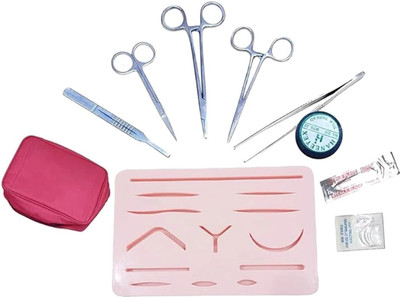 mediwave Premium Suture Practice Kit Including Silicone Suture Training Practice Pad Utility Forceps