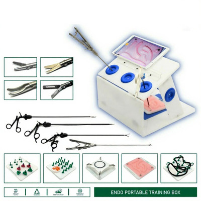 hospiclub Laparoscopic Endo Trainer Box with 4 Instruments & 5 Practice Modules Medical Equipment Combo