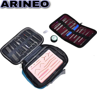 ARINEO 1 Scissor 7 Forcep Suture Practice Kit with Advanced Dissection Kit COMBO Medical Equipment Combo