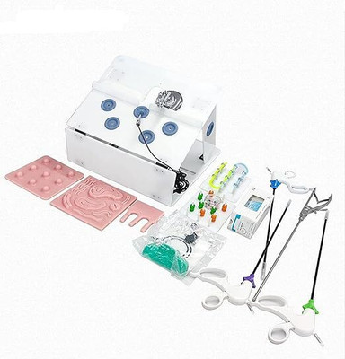 REVITI Laparoscopic Endo Trainer with 4 Instruments & 5 Modules for Surgical Practice Medical Equipment Combo