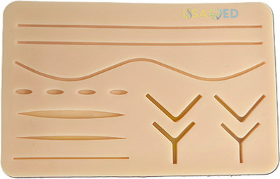 LISAMED Suture Practice Pad: 3-Layer Simulation, 14 Wounds | For Training Purpose Medical Equipment Combo