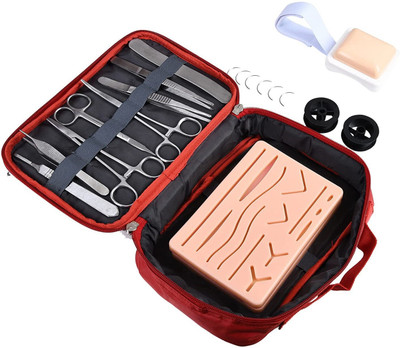 REVITI Suture Practice Kit (14 Cut) & Intramuscular Silicone Injection Training Pad Medical Equipment Combo