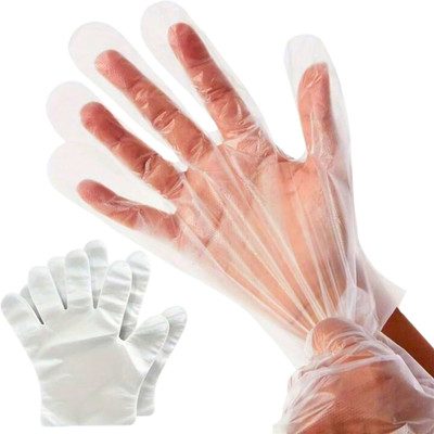 7SHIELD Disposable Gloves for Kitchen,Cleaning,Food Handling&Hair Dye–200Pcs Transparent Polyester  Safety Gloves(Pack of 200)