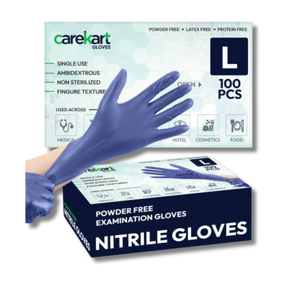CAREKART POWDER-FREE NITRILE GLOVES | ALL PURPOSE MEDICAL GRADE SURGICAL GLOVES Nitrile Surgical Gloves(Pack of 100)