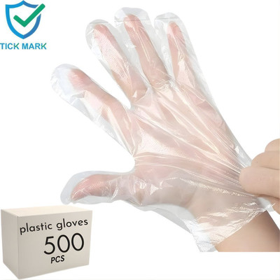 tick mark Surgical Cleaning ,Washing ,Serving Gloves, Hotel Use Disposable Polyisoprene Examination Gloves(Pack of 500)