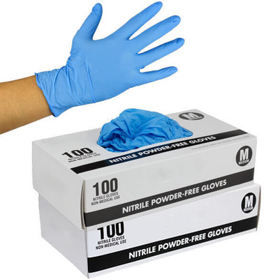 E Solutions E medical gloves blue-261 Nitrile Examination Gloves(Pack of 100)
