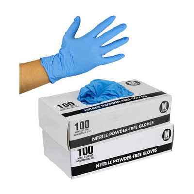E Solutions E medical gloves blue-261 Nitrile Examination Gloves(Pack of 100)