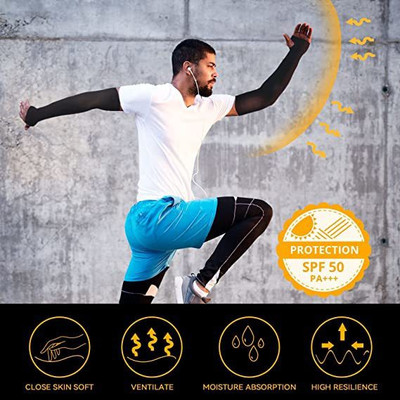 RBSOCK Nylon Arm Sleeve For Boys & Girls(Free, Black)