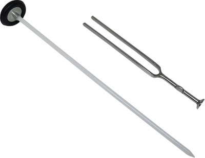 Sahyog Wellness Circular Cane Reflex Type Queen Square Hammer & Tuning Fork (128 H) For Doctors Medical Hammer