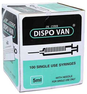 JK CURE Dispovan 5 ML Syringe with Medical Needle Pack of 50/25 Pcs. Medical Needle(Mullti Color)