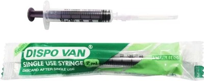 DISPOVAN HINDUSTAN SINGLE USE SYRINGE IN ( 2ML X 100PICS. ) Medical Needle(Green)