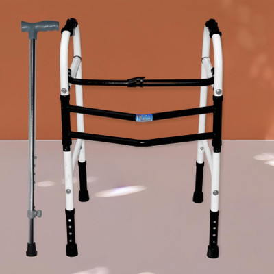 coredeal white adult walker with walking stick new dezine (BLACK WHITE0 Medical Reacher & Grabber(Length 60 cm)