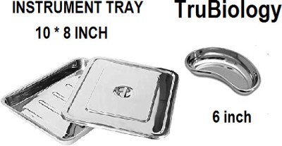 TruBiology Instrument Tray 10*8 inch& kidney tray 6 inch Reusable Medical Tray