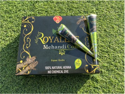 ROYALEAF Premium Henna Mehandi Cone Pack of 12 (30gm each) Natural Mehendi (Pack of 12) Natural Mehendi(Pack of 12)