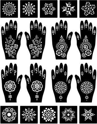 ARSRA Henna Mehndi stickers unique designs Natural Mehendi(Pack of 14)