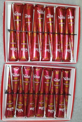 Neha Herbals Neha red cone pack of 2box Natural Mehendi(Pack of 24)