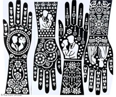 ARSRA Arabian temporary tattoo stickers women and girls set 0xx0 stik tattoo (Floral) Natural Mehendi(Pack of 4)