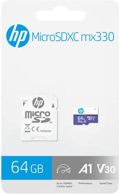 HP A1U3V30-64GB MX330 64 GB MicroSD Card Class 10 100 MB/s  Memory Card Compatible with Camera, Mobile, Tablet(With Adapter)