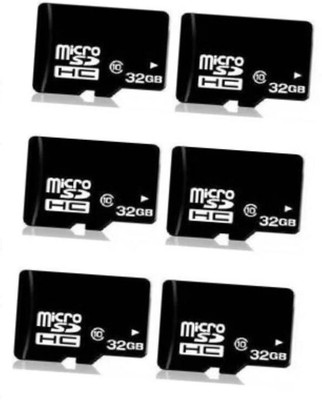 PTCMart Pack Of 6 32 GB SD Card pro Class 10 48 MB/s Memory Card Pro 32 GB MicroSD Card Class 10 140 MB/s  Memory Card Compatible with Camera, Computer, Gaming Console, Mobile, Tablet