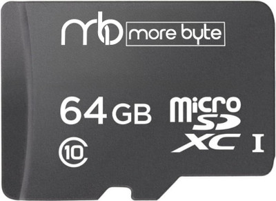 MOREBYTE Ultra 64 GB MicroSD Card Class 10 90 MB/s Memory Card Black 64 GB MicroSD Card Class 10 90 MB/s  Memory Card Compatible with Mobile, Computer, Tablet