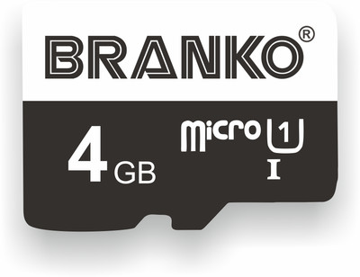Branko SD-Card-10C-4gb Micro SD Card 4 GB MicroSD Card Class 10 90 MB/s  Memory Card Compatible with Computer, Camera, Mobile