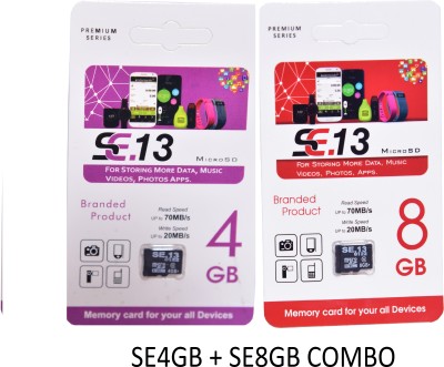 SE.13 Premium 4GB + 8 GB MicroSDHC Class 10 70 MB/s  Memory Card