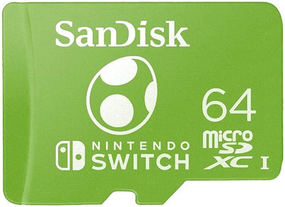 SanDisk SDSQXAO-064G-GN6ZN Nintendo 64 GB MicroSDHC Class 10 100 MB/s  Memory Card Compatible with Gaming Console