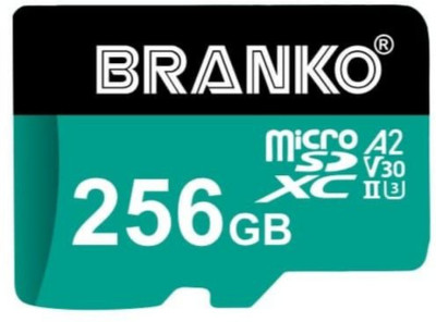 Branko MICRO SD CARD A2-256GB A2 256 GB MicroSDXC UHS Class 3 130 MB/s  Memory Card Compatible with Camera