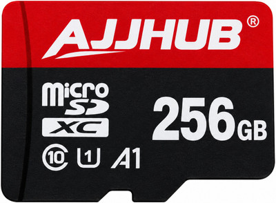 AJJ HUB UHS-1 A1 256 GB MicroSDXC Class 10 100 MB/s  Memory Card Compatible with Camera, Computer, Gaming Console, Mobile, Tablet