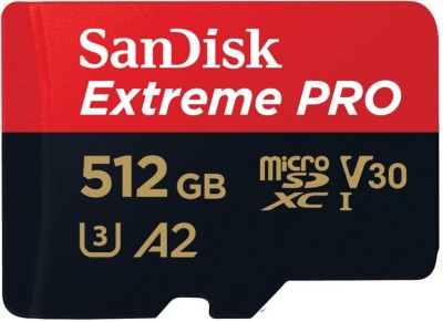 SanDisk Extreme Pro 512 GB MicroSDXC Class 10 200 MB/s  Memory Card(With Adapter)