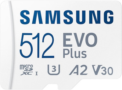 SAMSUNG EVO Plus 512 GB MicroSDXC Class 10 160 MB/s  Memory Card(With Adapter)