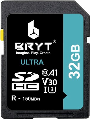 BRYT A1 V30 UHS-I U3 High Capacity SD Card 32 GB SDXC Class 10 180 MB/s  Memory Card