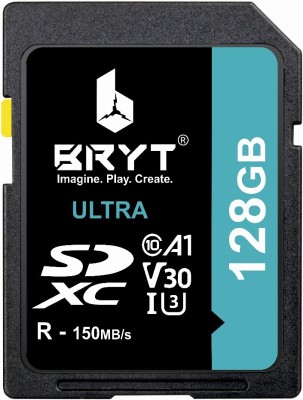 BRYT A1 V30 UHS-I U3 High Capacity SD Card 128 GB SDXC Class 10 180 MB/s  Memory Card