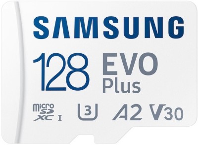 SAMSUNG EVO Plus 128 GB MicroSDXC Class 10 160 MB/s  Memory Card(With Adapter)