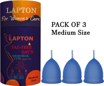 LAPTON Medium Reusable Menstrual Cup(Pack of 3)