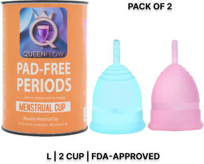 QUEENFLOW Large Reusable Menstrual Cup(Pack of 2)
