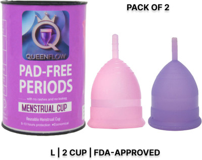 QUEENFLOW Large Reusable Menstrual Cup(Pack of 2)