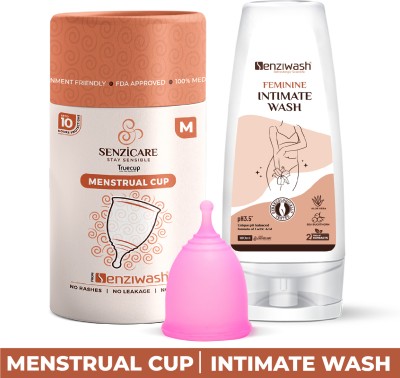 senziwash Intimate Wash For Women Hygiene With Truecup Menstrual Cup Medium Size| Intimate Wash(100 ml, Pack of 2)