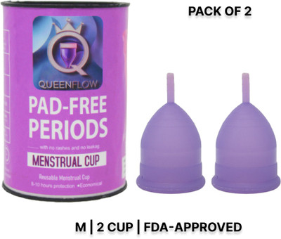 QUEENFLOW Medium Reusable Menstrual Cup(Pack of 2)