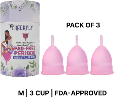 TrackFly Medium Reusable Menstrual Cup(Pack of 3)