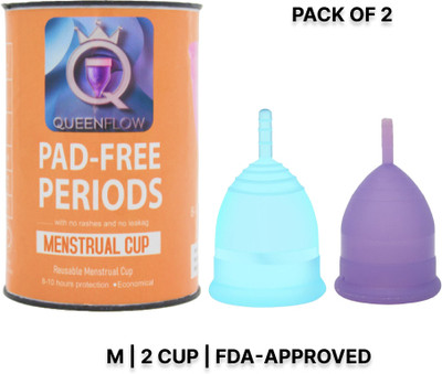 QUEENFLOW Medium Reusable Menstrual Cup(Pack of 2)